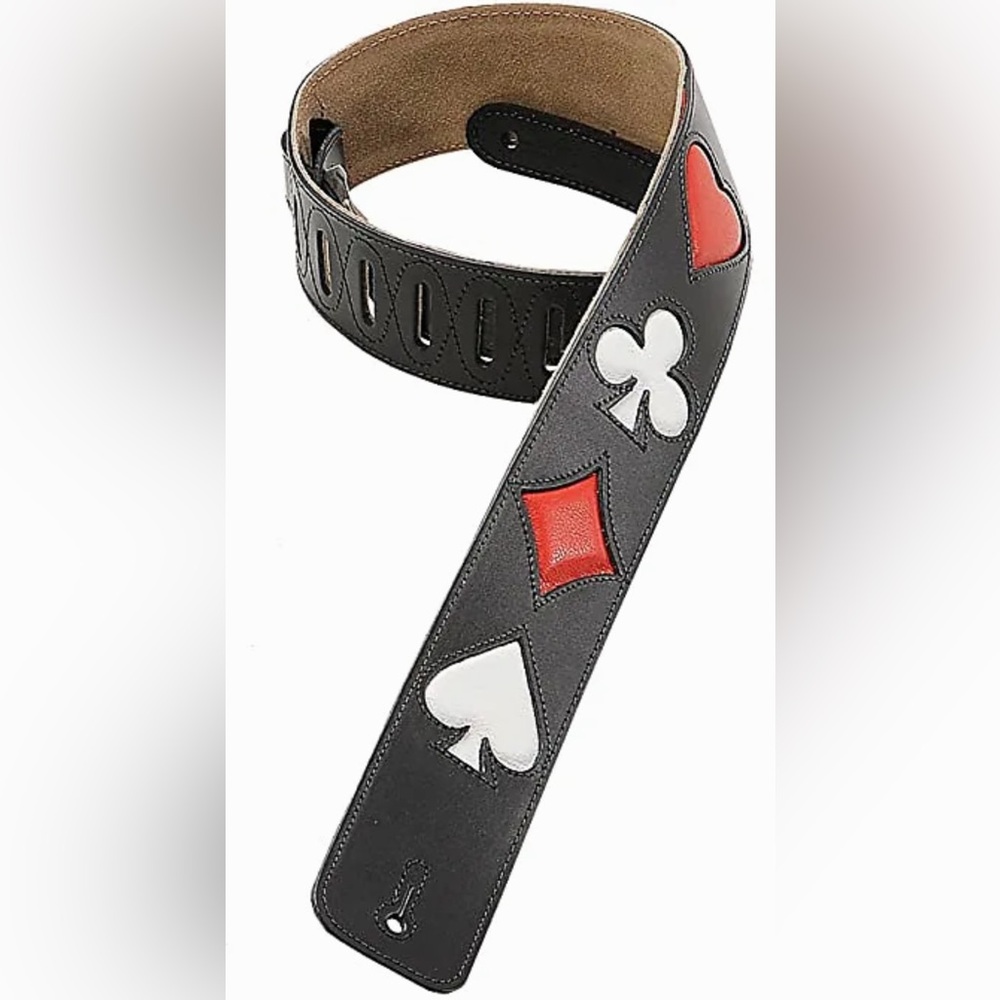 Levy’s Leather Guitar Strap Poker Cards